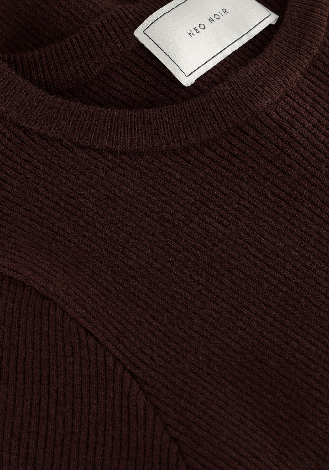 Braune NEO NOIR T-shirt TIRRA KNIT TEE - large