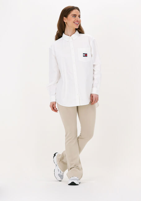 Weiße TOMMY JEANS Blusen TJW BADGE BOYFRIEND SHIRT - large