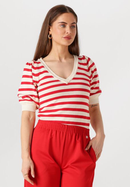 Rote POM AMSTERDAM Pullover STRIPED SCARLET - large