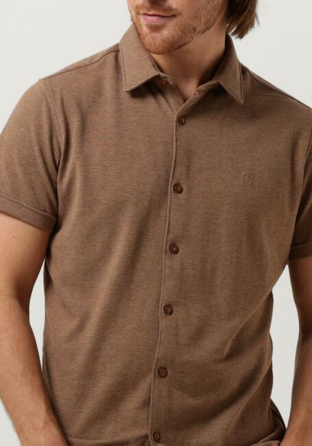Braune DSTREZZED Casual-Oberhemd KIRK SHIRT MELANGE PIQUE SS - large