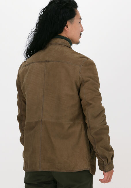 Grüne GOOSECRAFT Lederjack GC SIN CITY NUBUCK OVERSHIRT - large