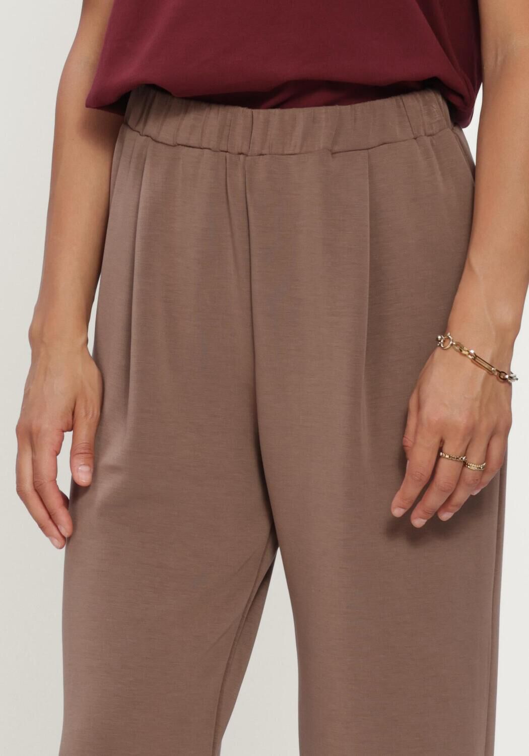Taupe SELECTED WOMEN Weite Hose SLFTENNY HW PANT - large