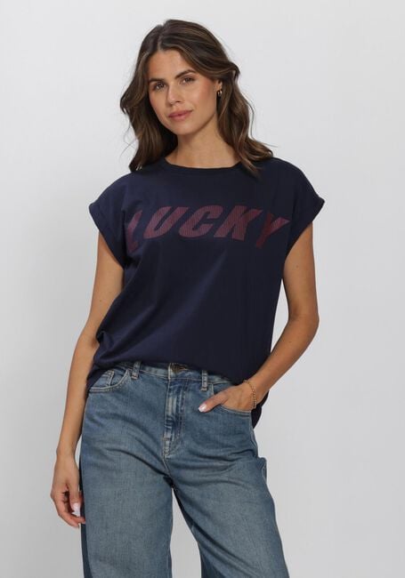 Dunkelblau BY-BAR T-shirt TOBI STRIPED SPEED TOP - large