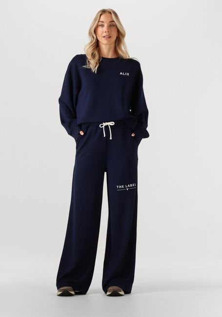 Dunkelblau ALIX THE LABEL Weite Hose LADIES KNITTED WIDE LEG SCUBA PANTS - large