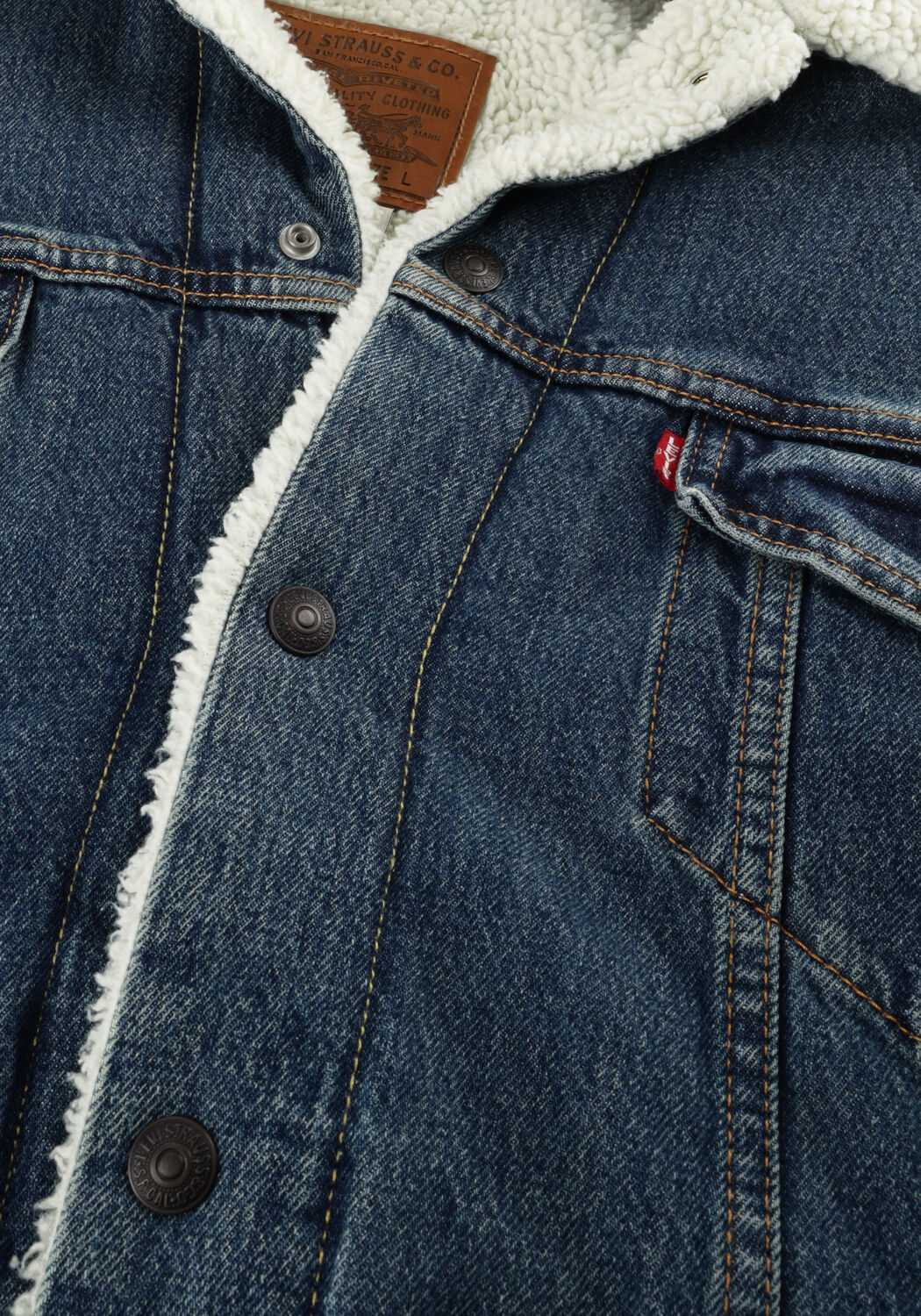 Blaue LEVI'S Jeansjacke TYPE 3 SHERPA TRUCKER - large