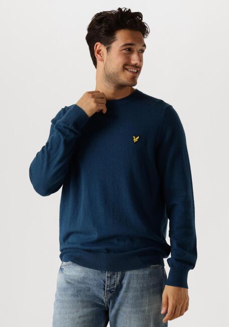 Blaue LYLE & SCOTT Pullover COTTON MERINO CREW NECK JUMPER - large