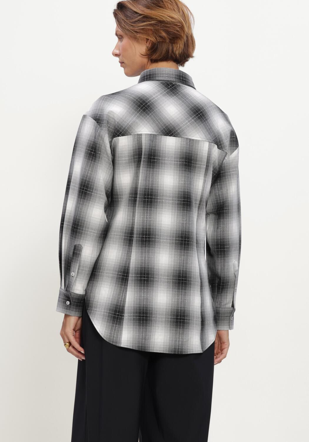 Graue STUDIO ANNELOES Blusen Tally check blouse - large