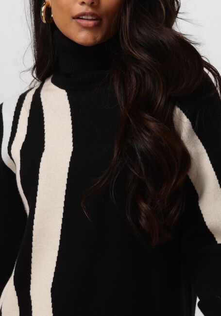 Schwarze OBJECT Minikleid OBJRAY L/S KNIT ROLLNECK DRESS - large