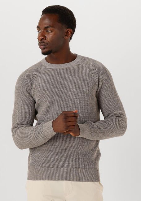 Taupe GENTILUOMO Pullover ROUND LS RAGLAN - large