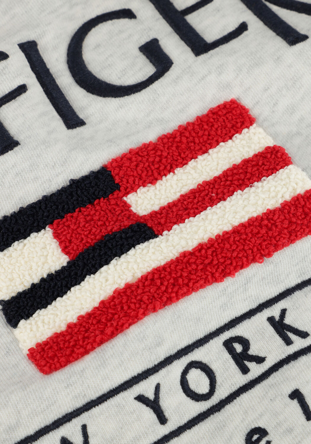 Graue TOMMY HILFIGER Pullover HILFIGER FLAG RELAXED SWEATSHIRT - large