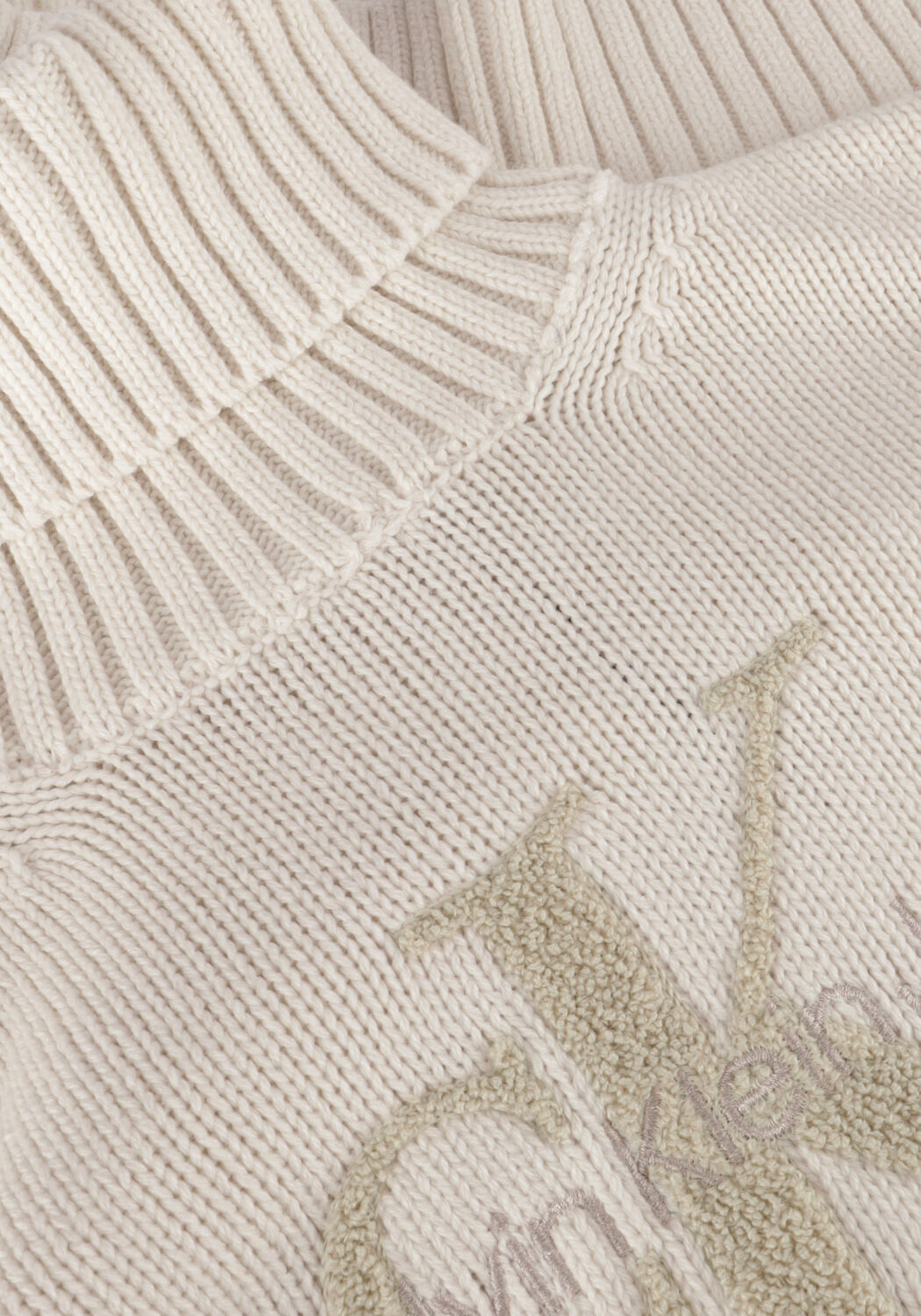 Wei&szlig;e CALVIN KLEIN Rollkragenpullover CHENILLE MONOLOGO SWEATER - large