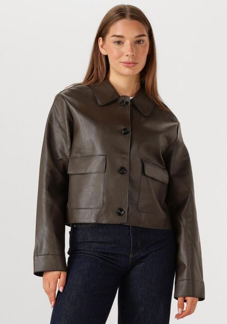 Braune NEO NOIR Jack ROMANA FAUX PU JACKET - large
