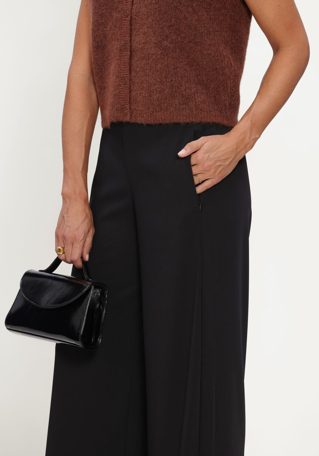 Schwarze MAC Culottes 0231L FLOATING CREPE - large