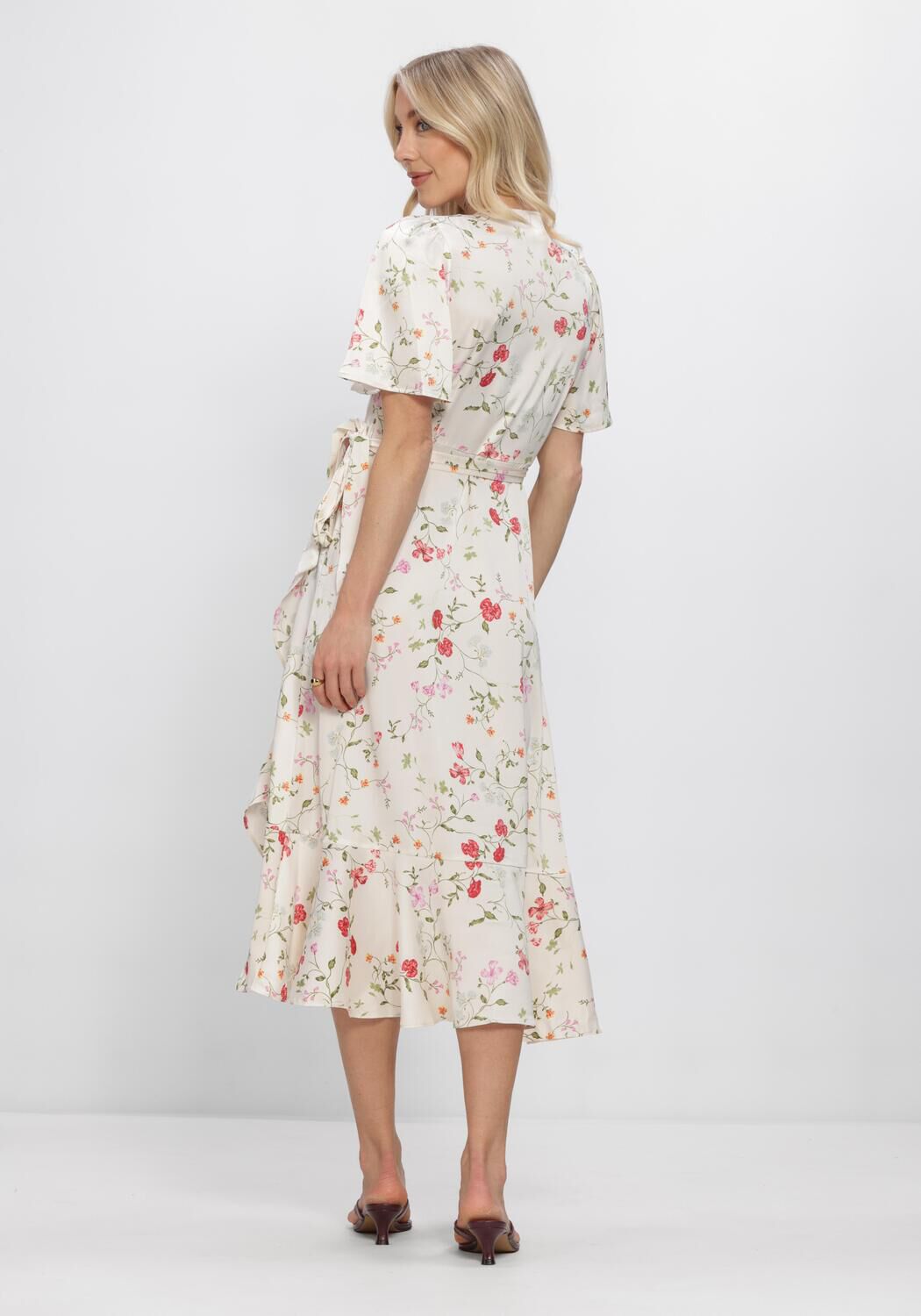 Mehrfarbige/Bunte Y.A.S. Midikleid YASTHEA 2/4 MIDI WRAP DRESS S. - large