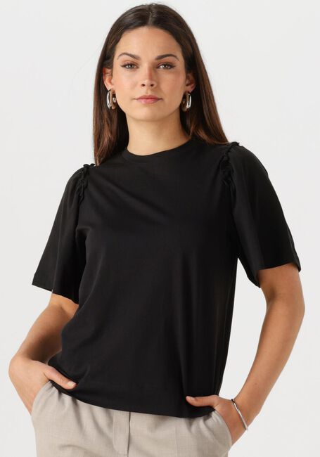 Schwarze SELECTED FEMME T-shirt SLFPENELOPE 2/4 RUFFLE TEE - large