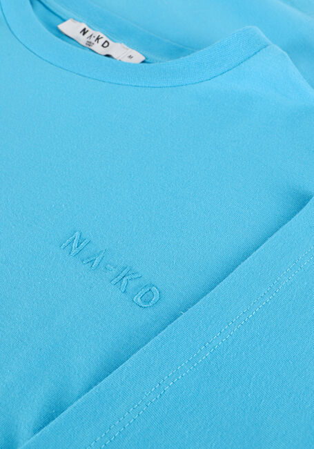 Blaue NA-KD T-shirt ORGANIC LOGO OVERSIZED TEE - large
