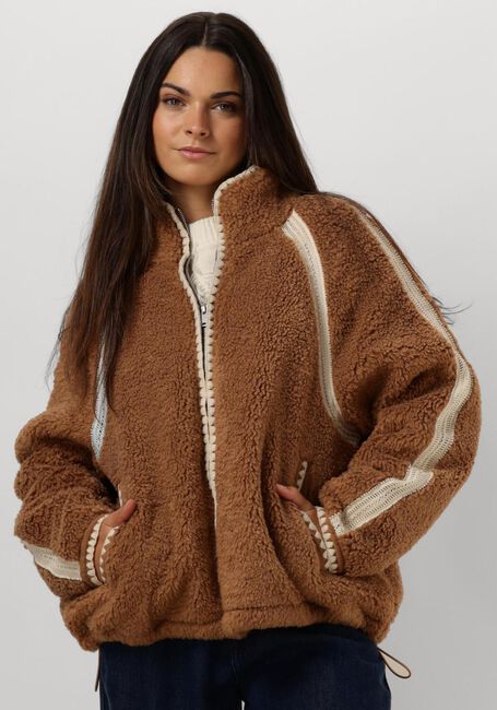 Cognacfarbene UGG Jack NIKIA CHROCHET FLUFF JACKET - large