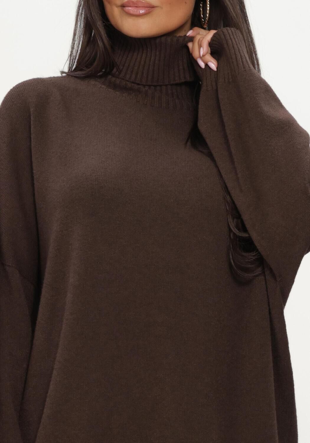 Braune SIMPLE Rollkragenpullover KNIT-BASE-VISC-26-3 - large