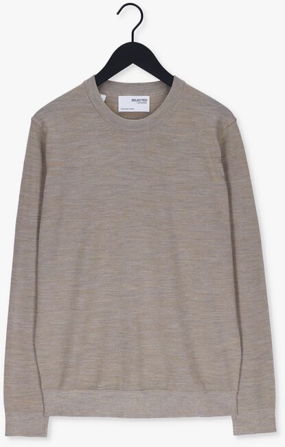 Beige SELECTED HOMME Pullover SLHTOWN MERINO COOLMAX KNIT CREW - large