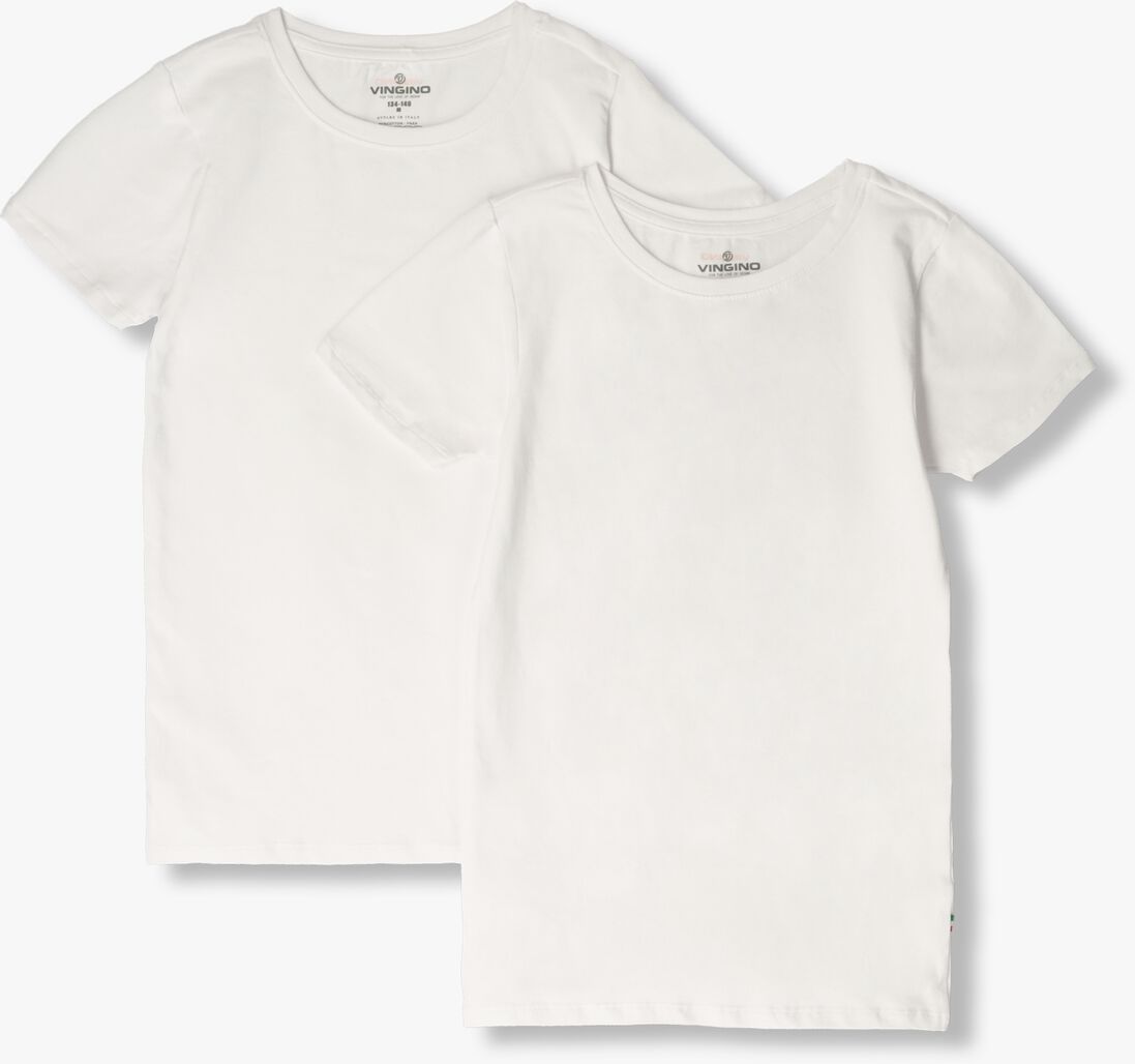 weiße vingino t-shirt boys t-shirt round neck (2-pack)