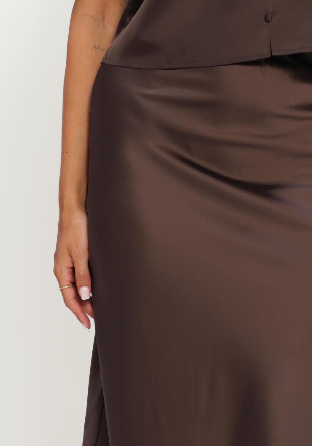 Braune Y.A.S. Midirock YASPELLA HW MIDI SKIRT - large