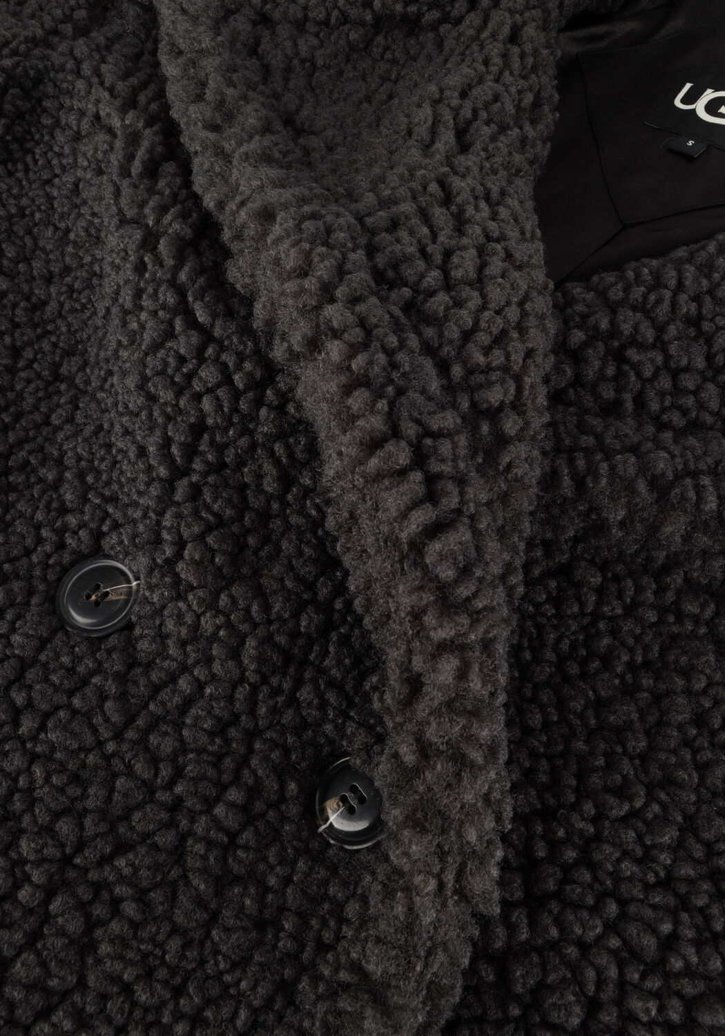 Schwarze UGG Teddy-Jacke GERTRUDE SHORT TEDDY COAT - large