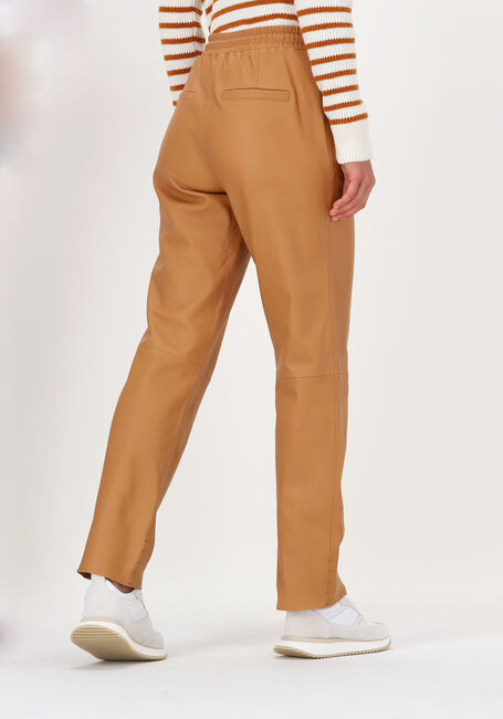 Camelfarbene NOTES DU NORD Hose TAZ LEATHER PANTS - large