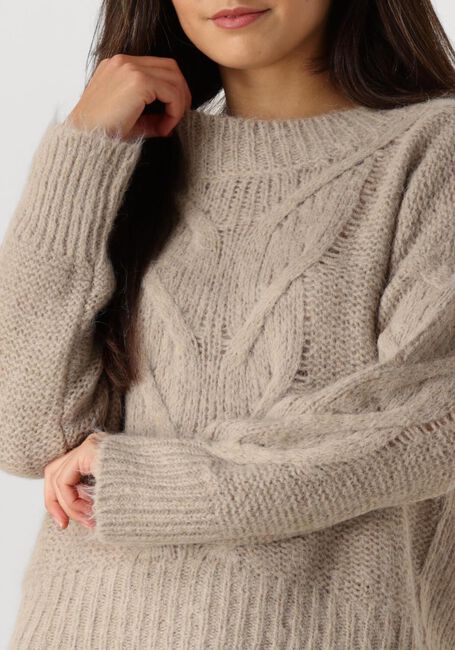 Beige SUMMUM Pullover SWEATER BIG CABLE KNIT - large