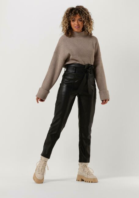 Taupe CO'COUTURE Pullover ROW BOX CROP KNIT - large