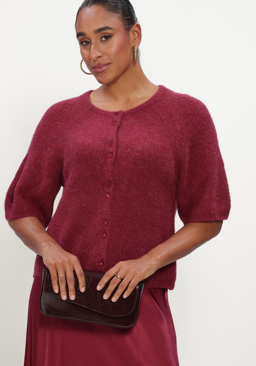 Bordeaux MSCH COPENHAGEN Pullover MSCHBONDIE HOPE 2/4 CARDIGAN - large