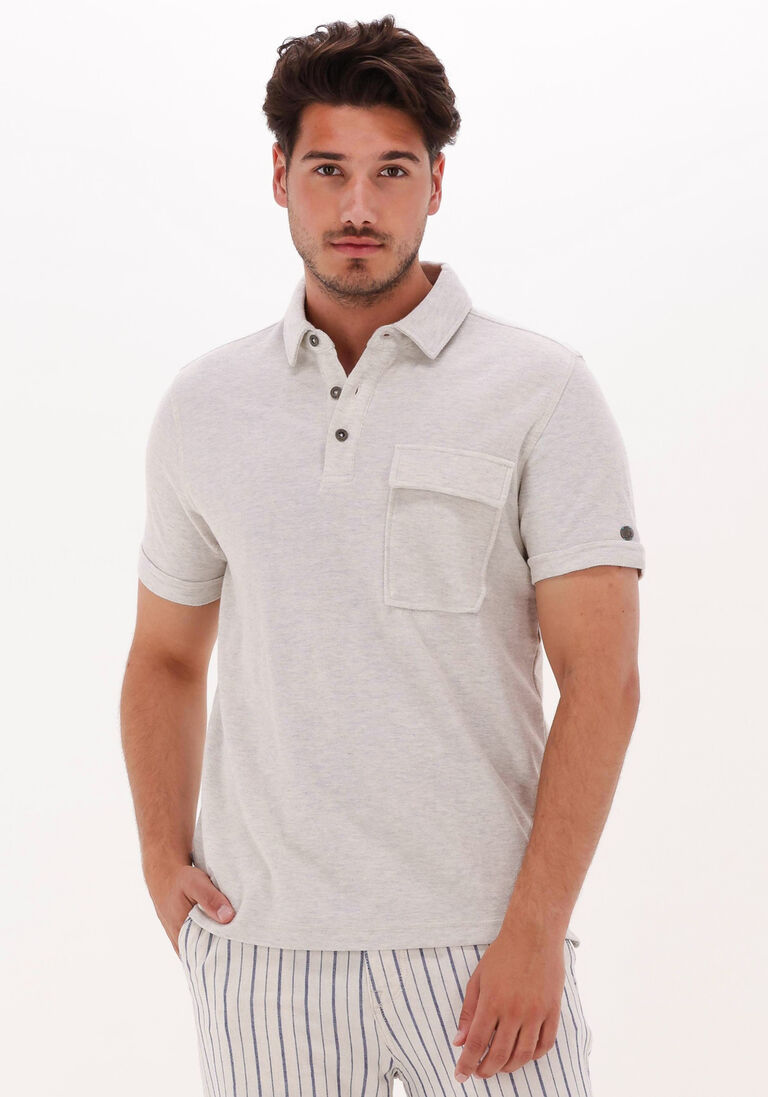 beige cast iron polo-shirt short sleeve polo regular cotton twill