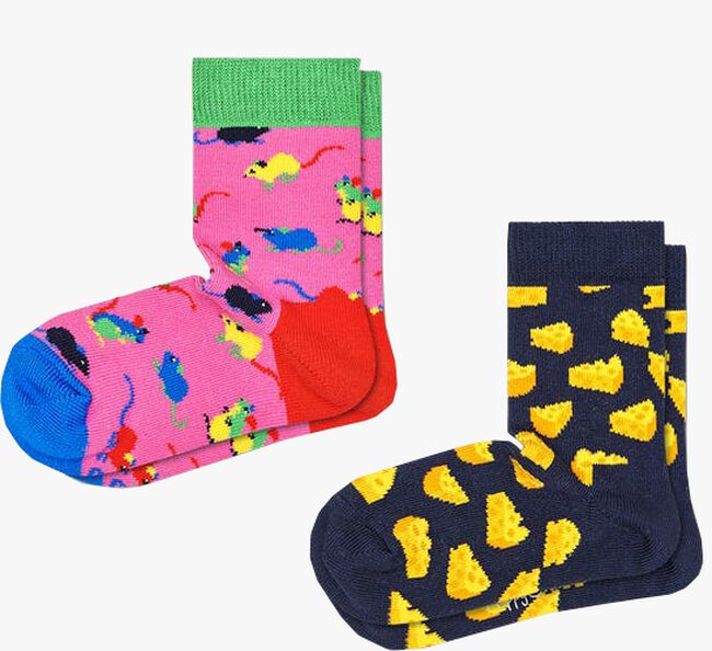 Mehrfarbige/Bunte HAPPY SOCKS 2-PACK KIDS MOUSE Socken - large