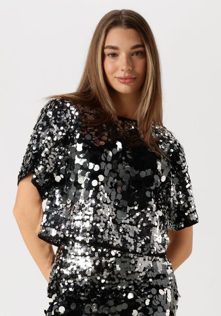 Silberne SELECTED FEMME Top SLFTANA 3/4 SEQUINS TOP - large