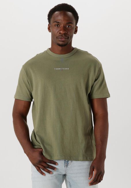 Grüne TOMMY JEANS T-shirt TJM RLX LINEAR LOGO TEE - large