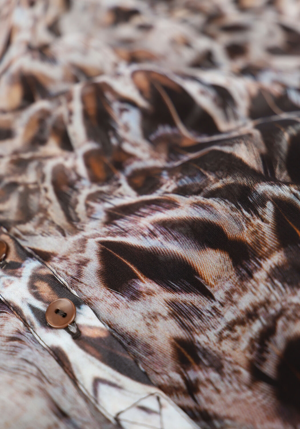 Braune SUMMUM Midikleid DRESS FEATHERS - large