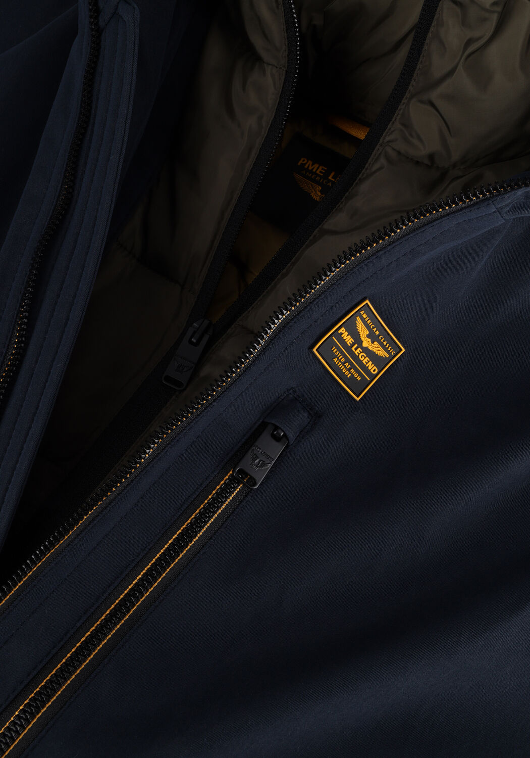 Blaue PME LEGEND Parkas LONG JACKET KEYLAND HIGH TWILL - large