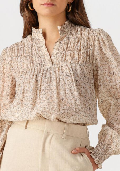 Ecru NEO NOIR Blusen SELFINA GRAPHIC FLOWER BLOUSE - large