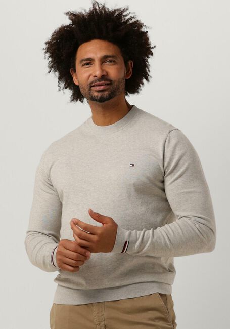 Beige TOMMY HILFIGER Pullover MOULINE GS STRIPED CREW NECK - large