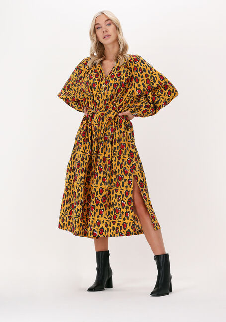 Gelbe SISSEL EDELBO Midikleid LARA SHORT DRESS - large