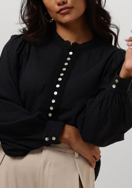 Schwarze RUBY TUESDAY Blusen IREM BLOUSE WITH SMALL PLEATS + BUTTONS PLACKET - large