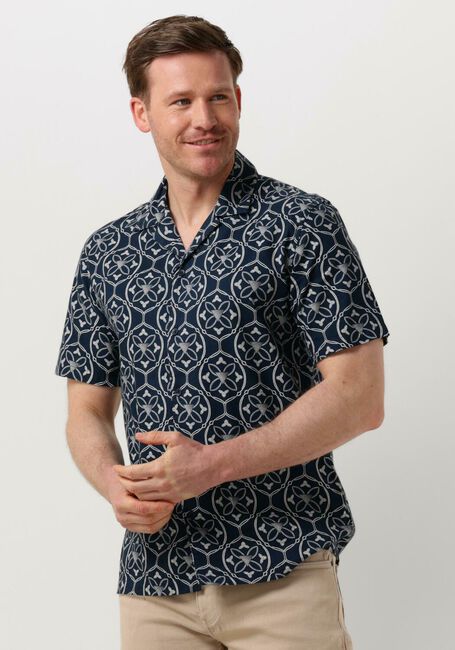 Dunkelblau PURE PATH Casual-Oberhemd SHORTSLEEVE WITH ALL-OVER-PRINT - large