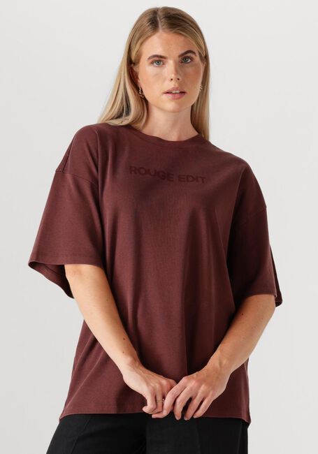 Braune ROUGE EDIT T-shirt ROUSOPHIAS SS O-NECK TEE - large