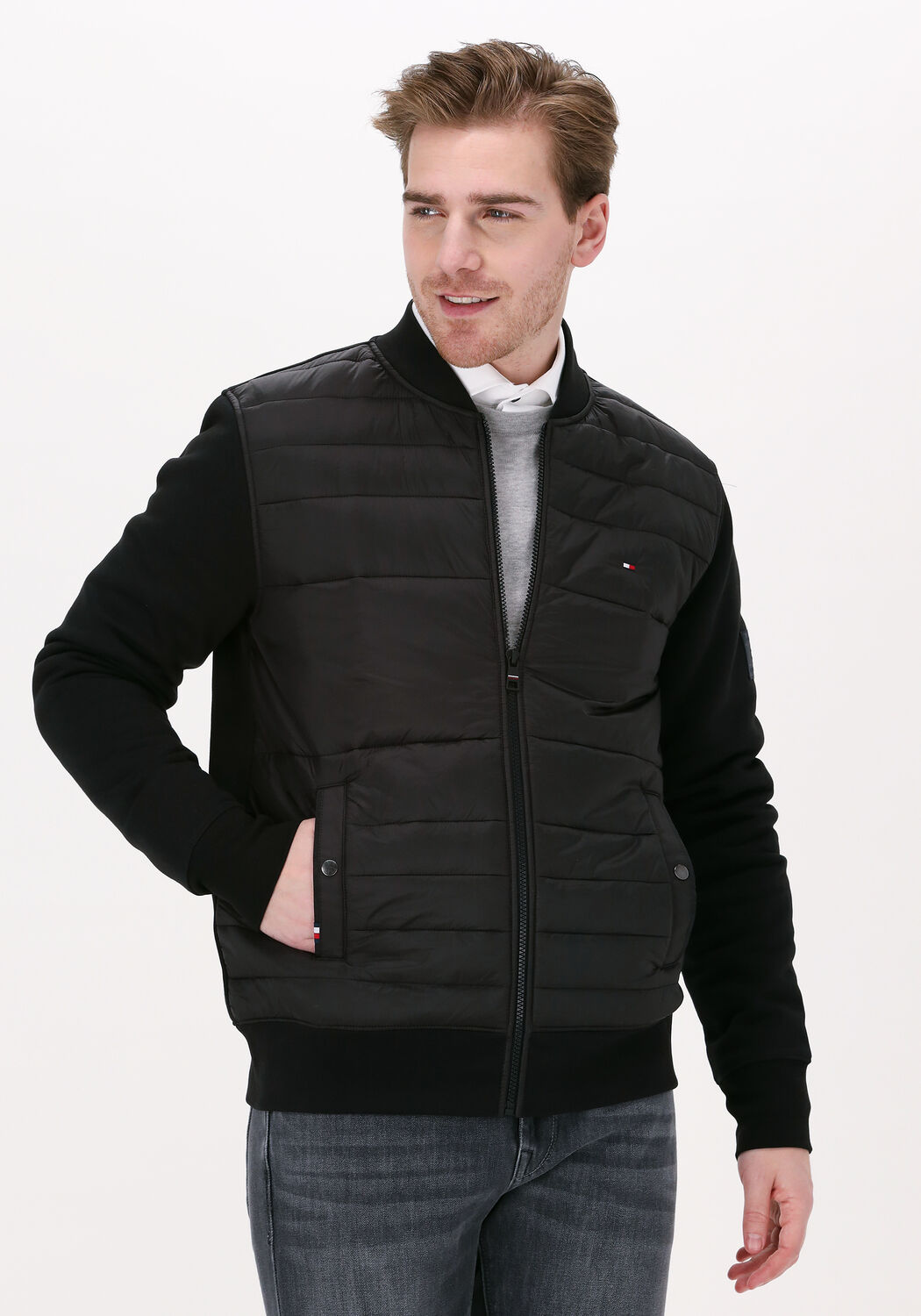Tommy hilfiger mixed 2025 media zip through jacket
