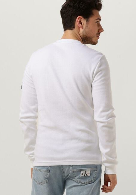 Weiße CALVIN KLEIN Sweatshirt BADGE WAFFLE LS TEE - large