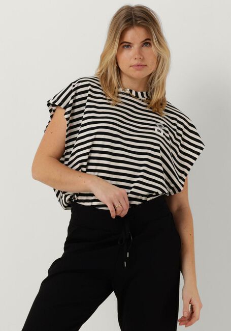 Schwarze 10DAYS Top TEE STRIPE - large