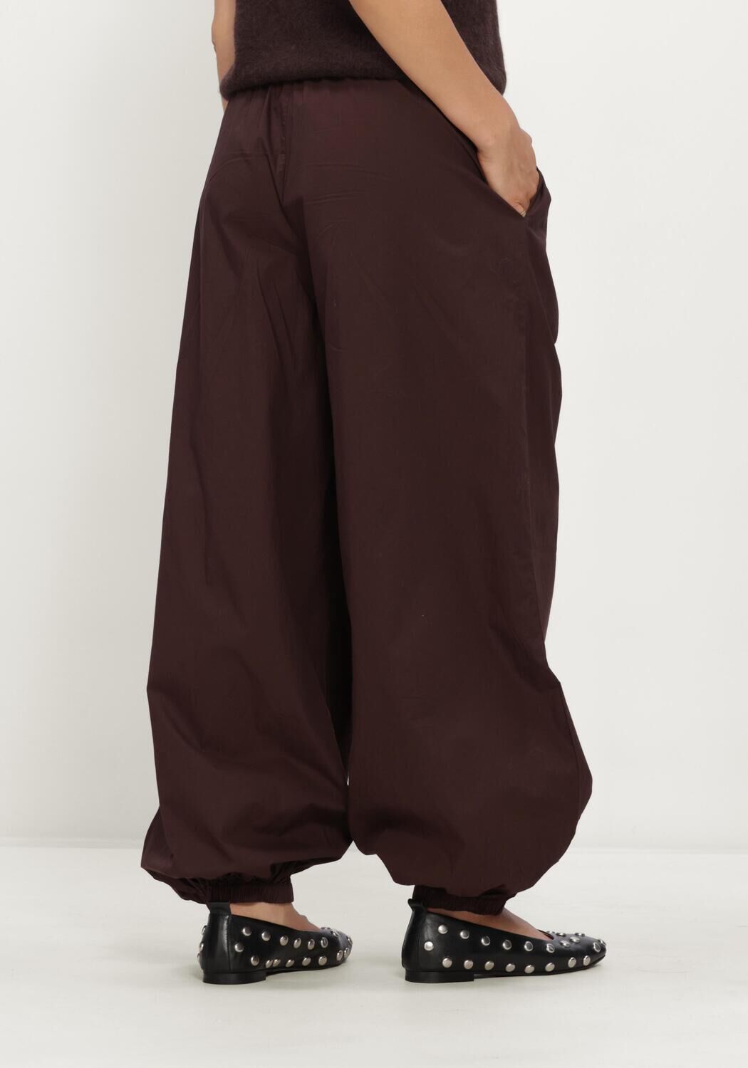 Braune Y.A.S. Weite Hose YASMELVO MW BALLOON PANT - large