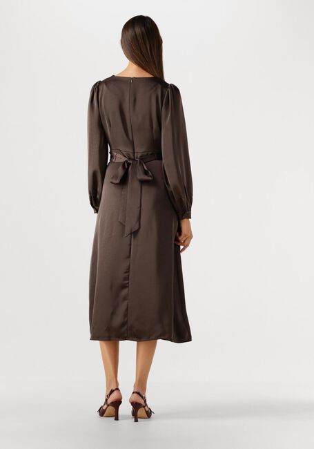 Braune NEO NOIR Midikleid RIMINI HEAVY SATEEN DRESS - large