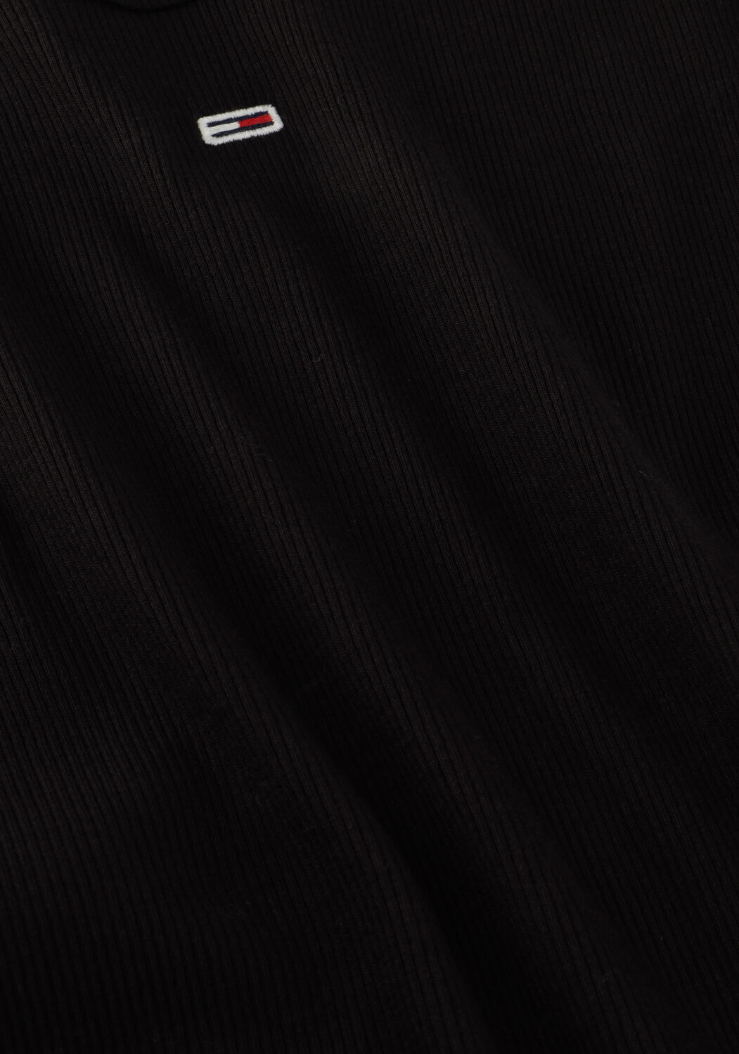 Schwarze TOMMY JEANS Top TJW SLIM ESSENTIAL RIB SS - large