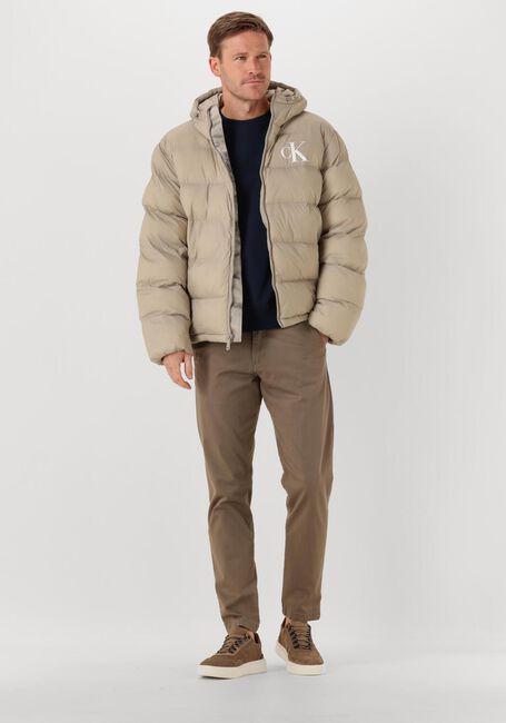 Beige CALVIN KLEIN Wattierte Jack LS NYLON MONGRAM PUFFER JKT - large