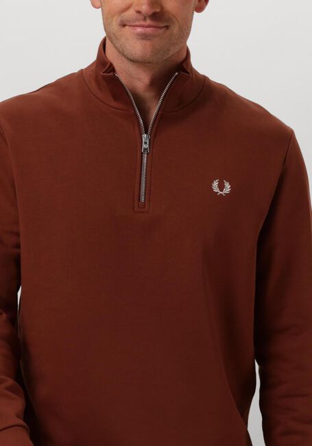 Braune FRED PERRY Sweatshirt HALF ZIP SWEATSHIRT - large